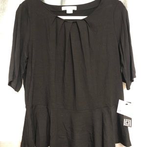 Liz Claiborne black (peplum) blouse